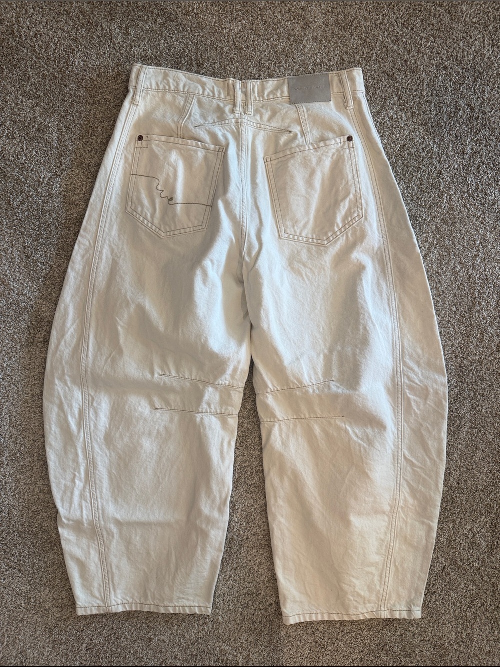 We The Free Good Luck Mid-Rise Barrel Jeans, Milk, 28 - Picture 8 of 10